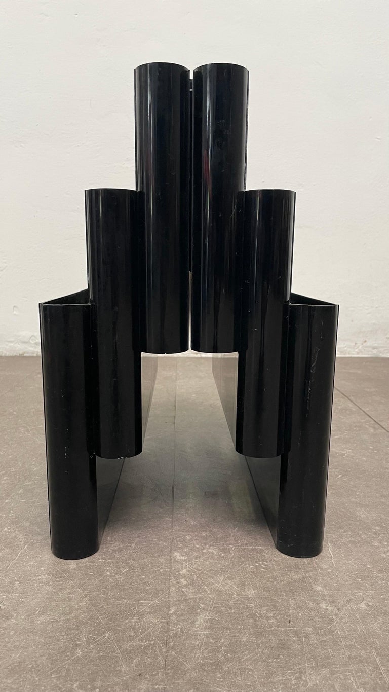 Giotto Stoppino "4675" Magazine Rack in Black by Kartell, 1970s