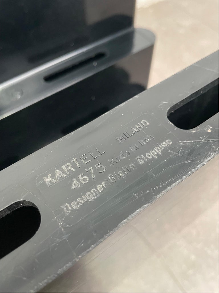 Giotto Stoppino "4675" Magazine Rack in Black by Kartell, 1970s