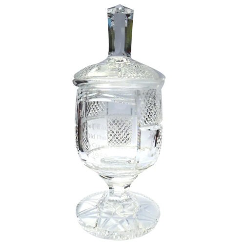 A large & fine quality vintage crystal cut glass Harry Secombe Golf Trophy C.1989