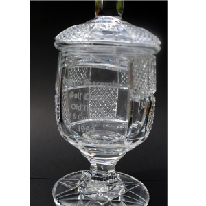 A good antique Victorian glass engraved vine hops & barley Beer Tankard C.19thC