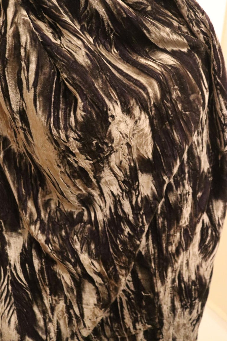 Grey Silk Velvet Shawl