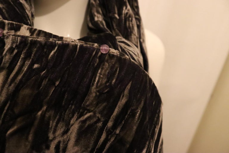 Grey Silk Velvet Shawl
