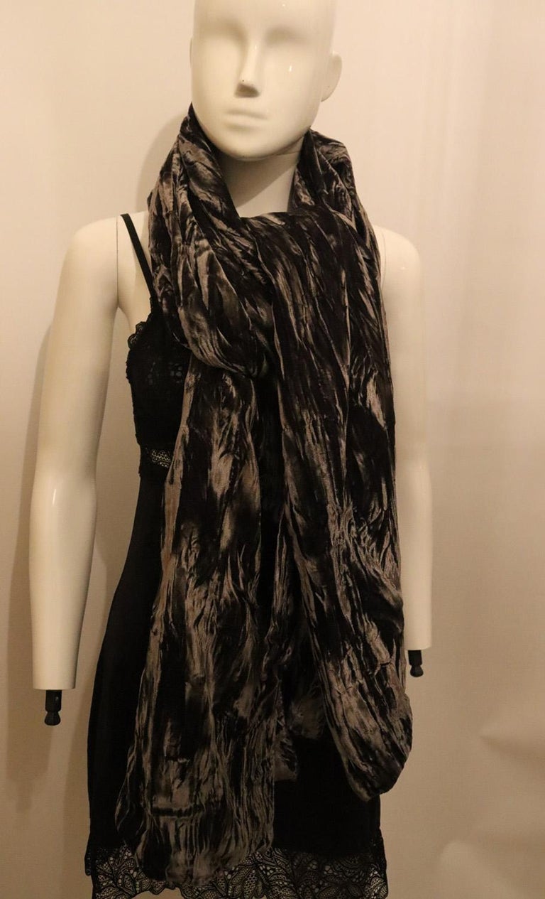 Grey Silk Velvet Shawl