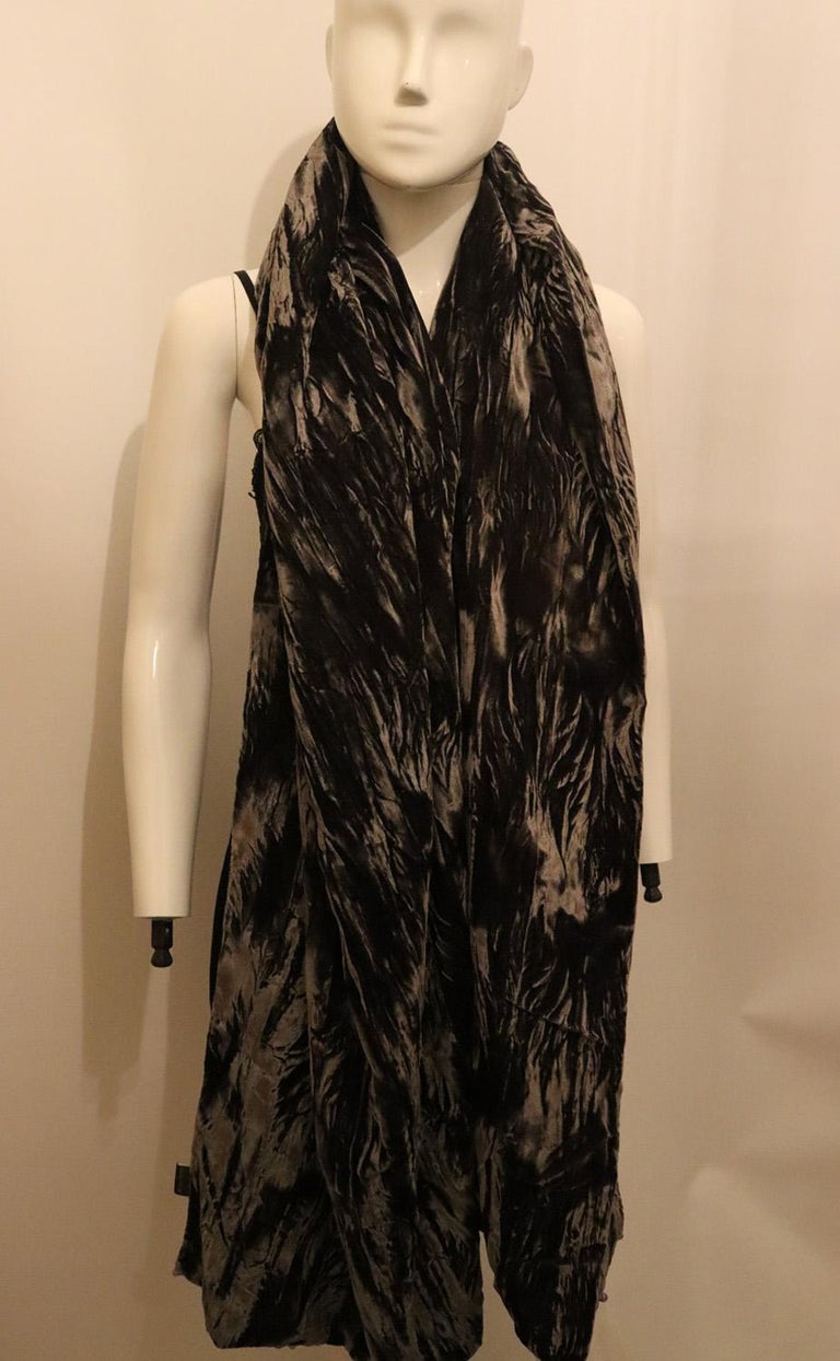 Grey Silk Velvet Shawl