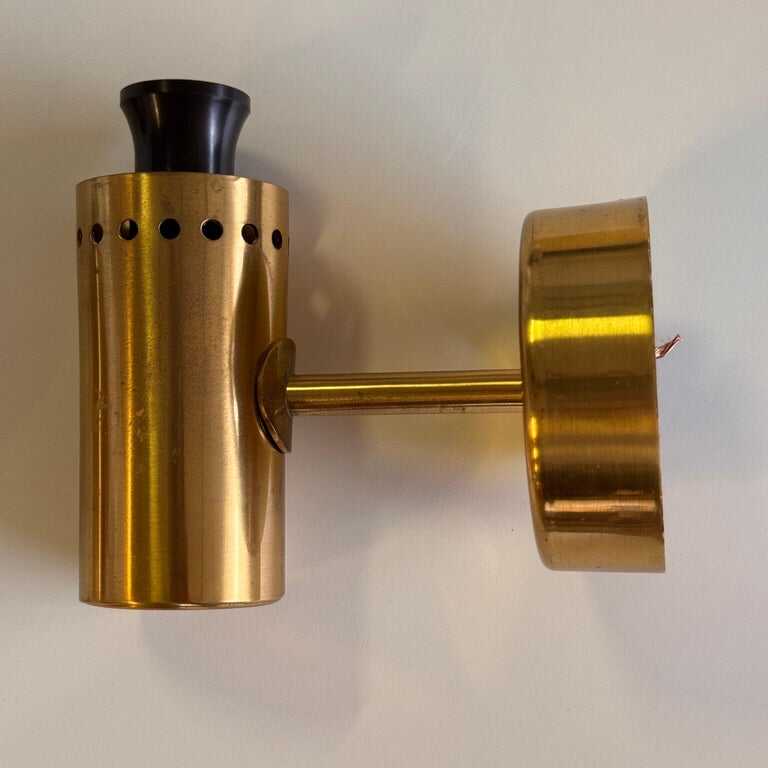 Hans-Agne Jakobsson Brass and White Opaline Glass Wall Lights, Sweden, 1960s