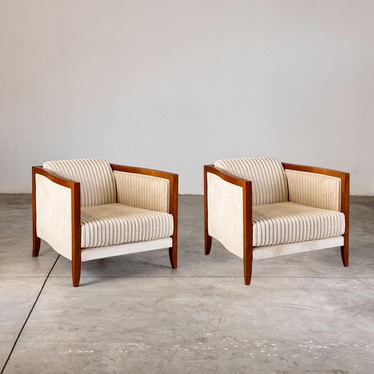 Italian Art Deco Armchairs, 1930s Design, Contemporary Production