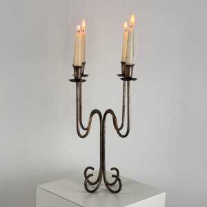 Italian Four-Arm Silverplate Candelabrum with Authentic Patina, 1930s