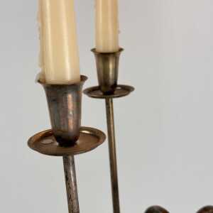 Italian Four-Arm Silverplate Candelabrum with Authentic Patina, 1930s