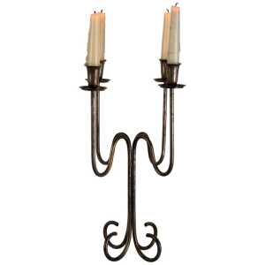 Italian Four-Arm Silverplate Candelabrum with Authentic Patina, 1930s