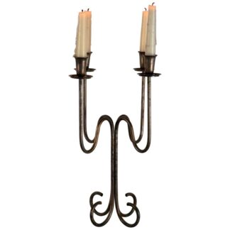 Italian Four-Arm Silverplate Candelabrum with Authentic Patina, 1930s