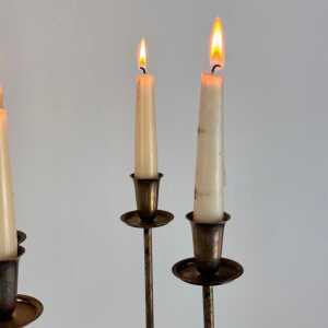 Italian Four-Arm Silverplate Candelabrum with Authentic Patina, 1930s