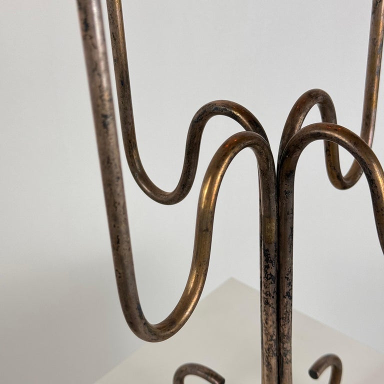 Italian Four-Arm Silverplate Candelabrum with Authentic Patina, 1930s
