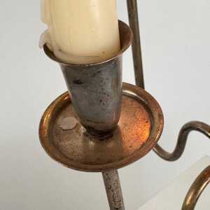 Italian Four-Arm Silverplate Candelabrum with Authentic Patina, 1930s