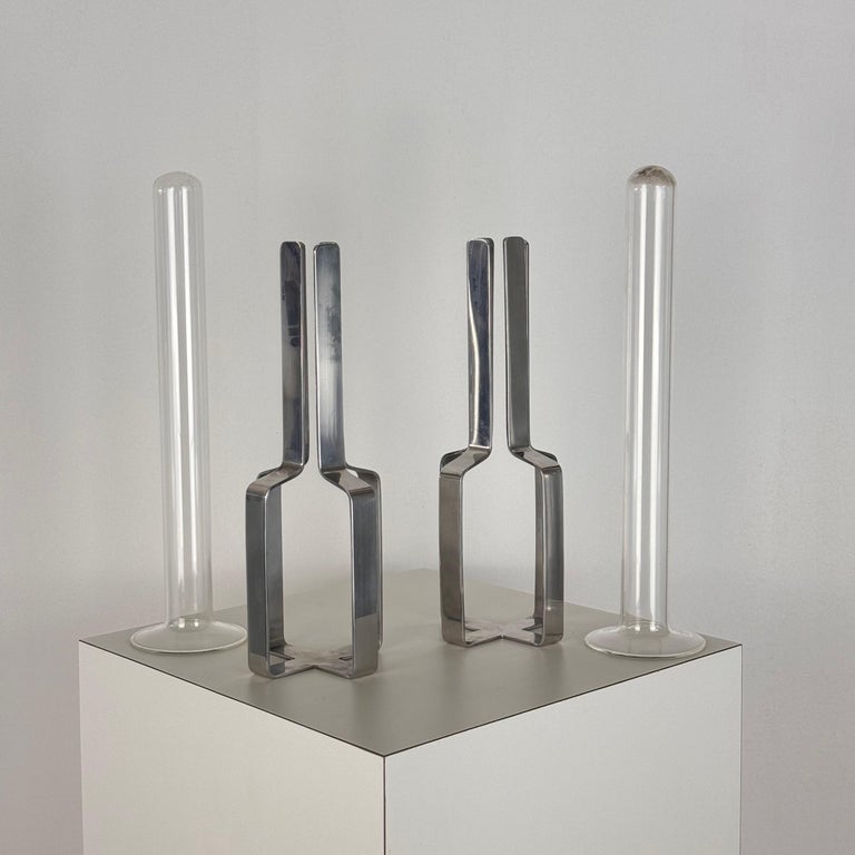 Krupp Milano Single-Flower Vases, "Linea dell'Orso" by G. Gramigna and S. Mazza