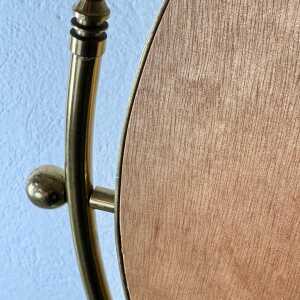 Large Adjustable Vanity Mirror in Brass with Italian Portoro Marble Base, 1960s