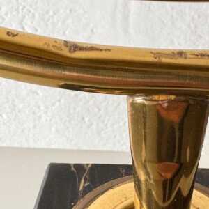 Large Adjustable Vanity Mirror in Brass with Italian Portoro Marble Base, 1960s