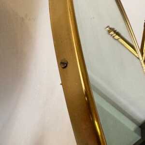 Large Adjustable Vanity Mirror in Brass with Italian Portoro Marble Base, 1960s