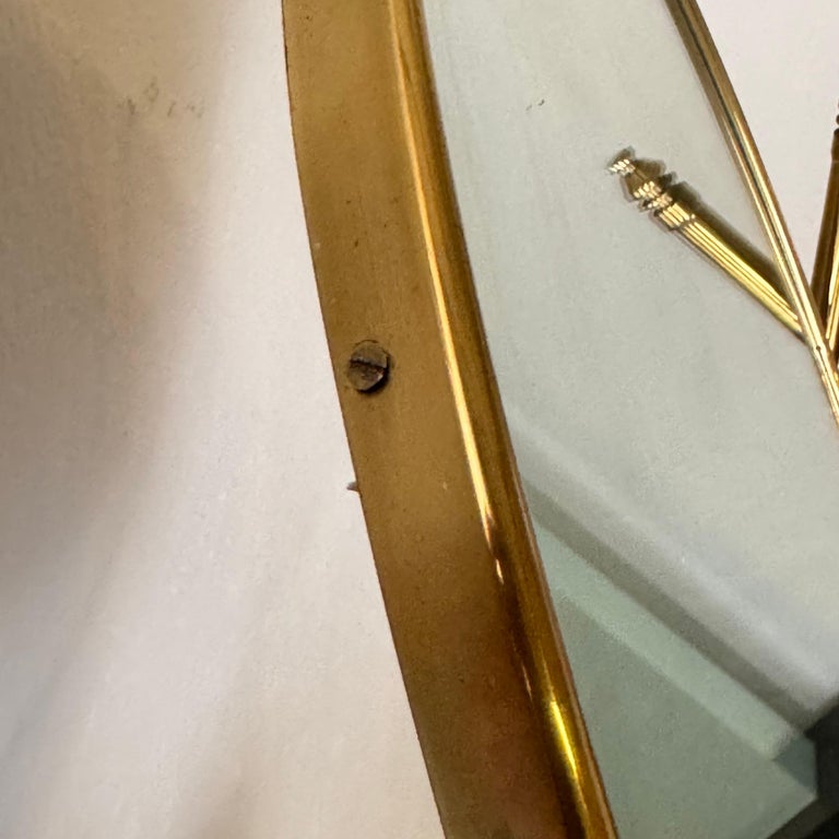 Large Adjustable Vanity Mirror in Brass with Italian Portoro Marble Base, 1960s
