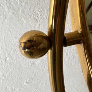 Large Adjustable Vanity Mirror in Brass with Italian Portoro Marble Base, 1960s