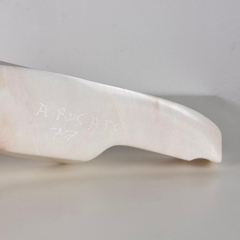 Large Carrara Marble Sculpture by Armando Rosato, Signed, 1977