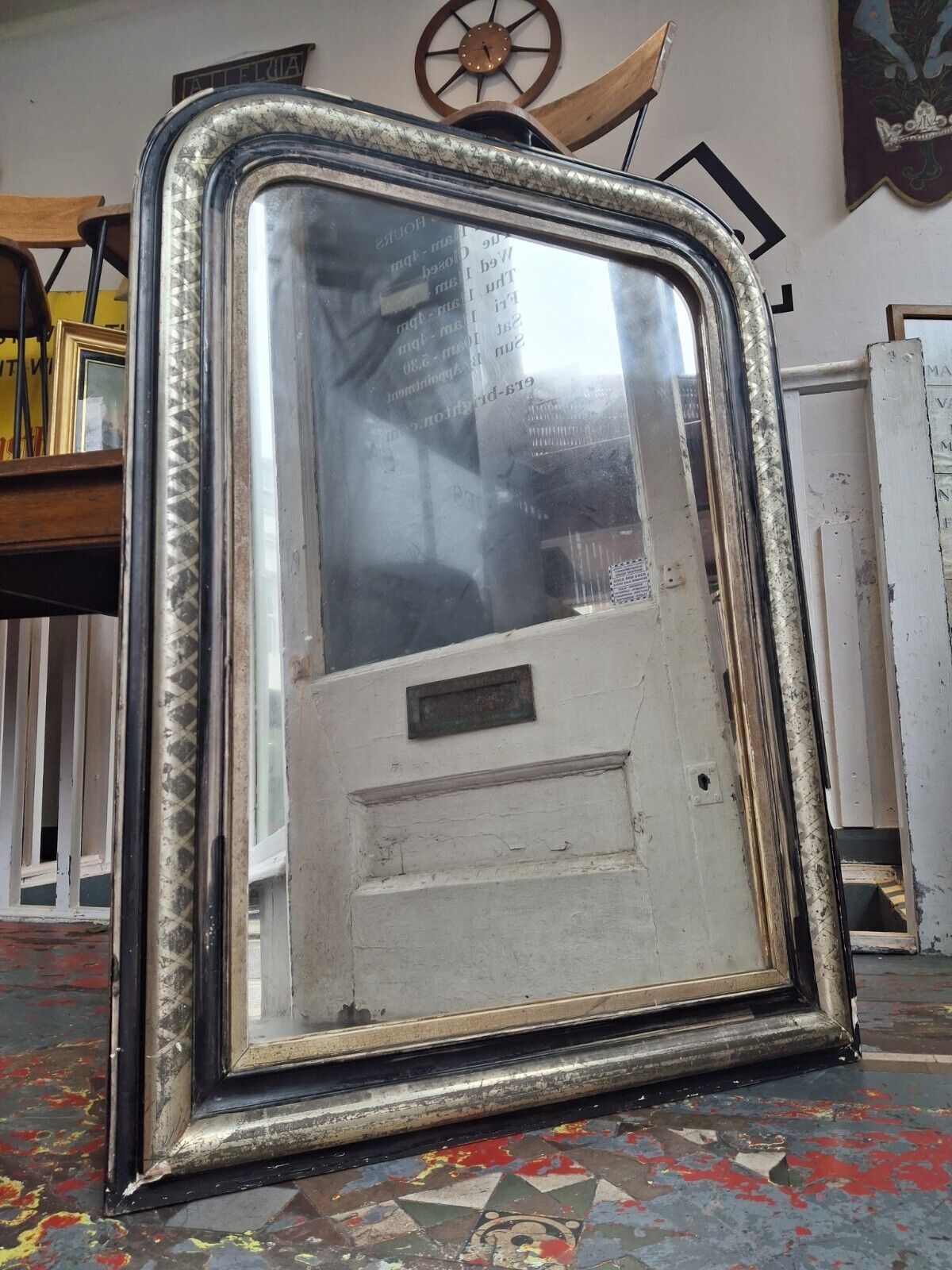Late 19th Century Gilt Frame French Louis Philippe Wall Mirror. Antique/Vintage