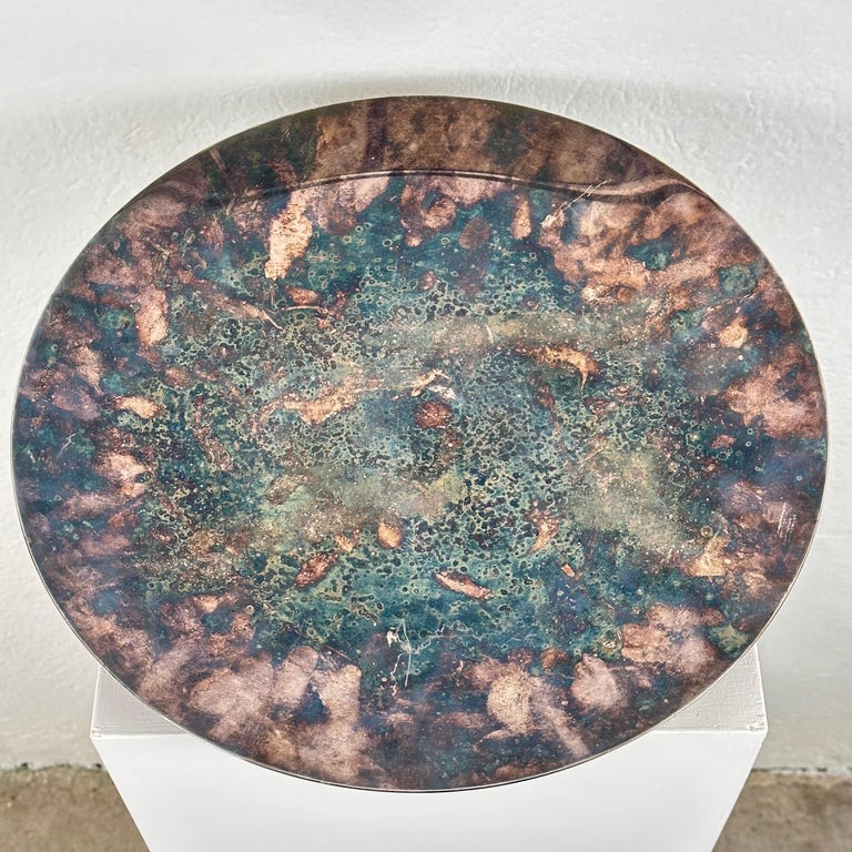 Lino Sabattini Large Round Silver-Plated Centerpiece/Tray, 1970s Italy
