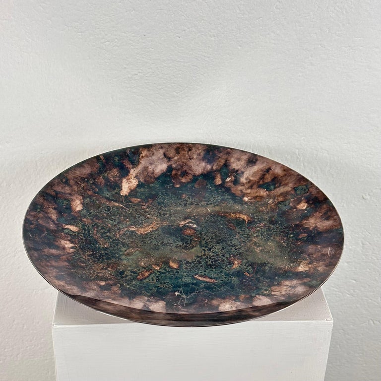 Lino Sabattini Large Round Silver-Plated Centerpiece/Tray, 1970s Italy