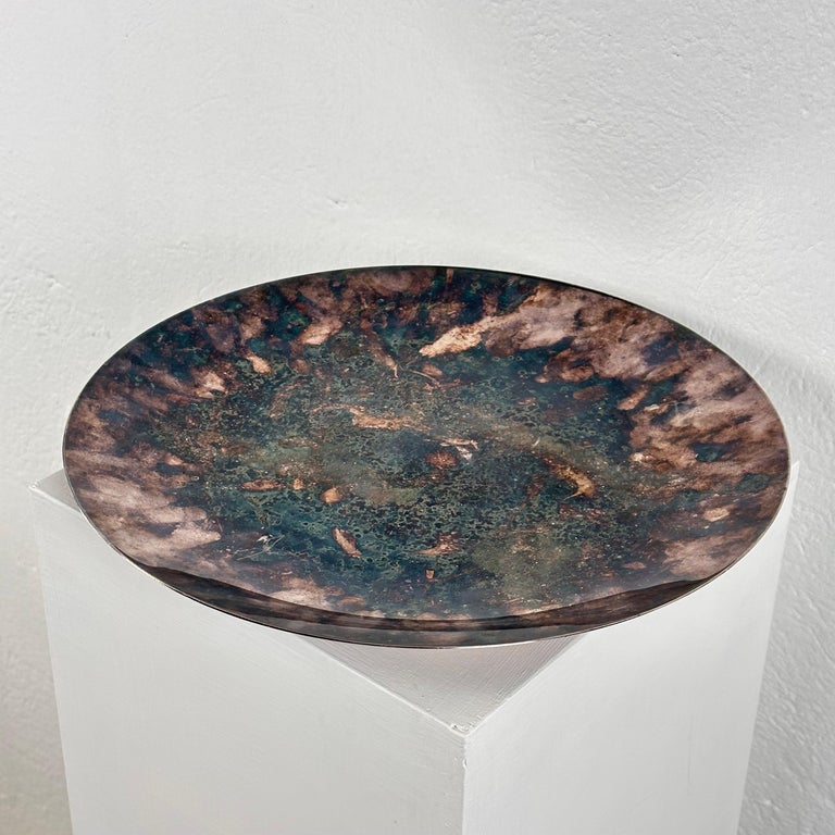 Lino Sabattini Large Round Silver-Plated Centerpiece/Tray, 1970s Italy