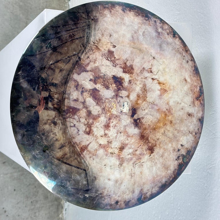 Lino Sabattini Large Round Silver-Plated Centerpiece/Tray, 1970s Italy