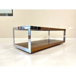 Merrow Associates Rosewood, Chrome & Glass Coffee Table
