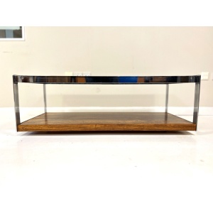 Merrow Associates Rosewood, Chrome & Glass Coffee Table