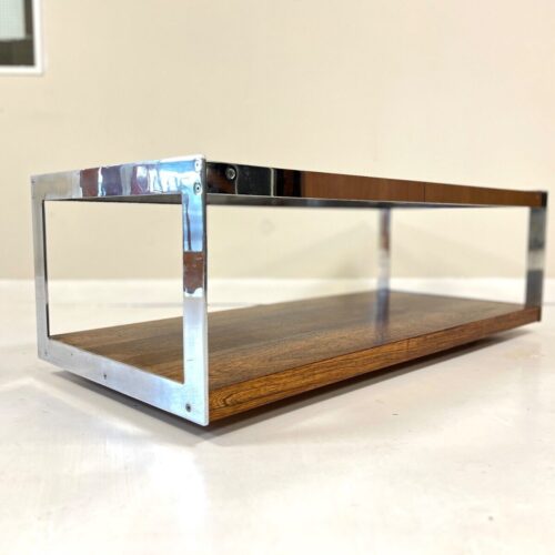 Merrow Associates Rosewood, Chrome & Glass Coffee Table