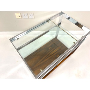 Merrow Associates, Rosewood, Chrome & Glass Trolley