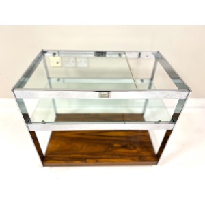 Merrow Associates, Rosewood, Chrome & Glass Trolley