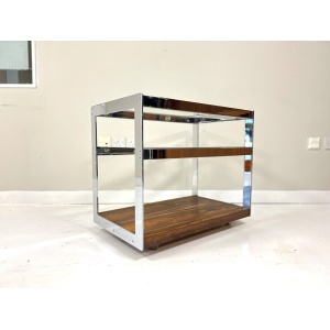 Merrow Associates, Rosewood, Chrome & Glass Trolley