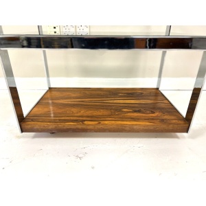 Merrow Associates, Rosewood, Chrome & Glass Trolley