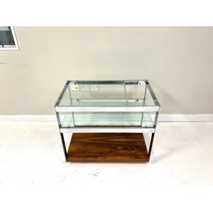 Merrow Associates, Rosewood, Chrome & Glass Trolley