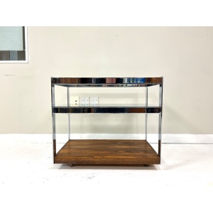 Merrow Associates, Rosewood, Chrome & Glass Trolley