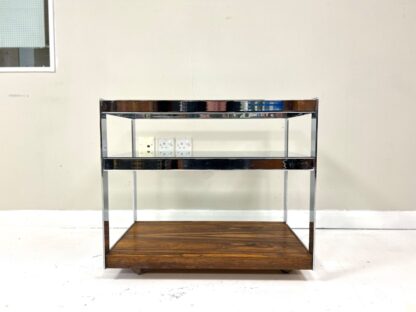 Merrow Associates, Rosewood, Chrome & Glass Trolley