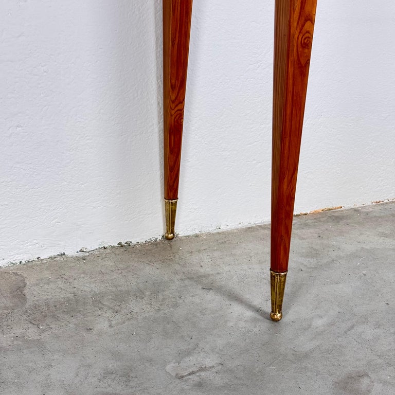 Minimalist Walnut Console Table Attributed to Gio Ponti, 1950s