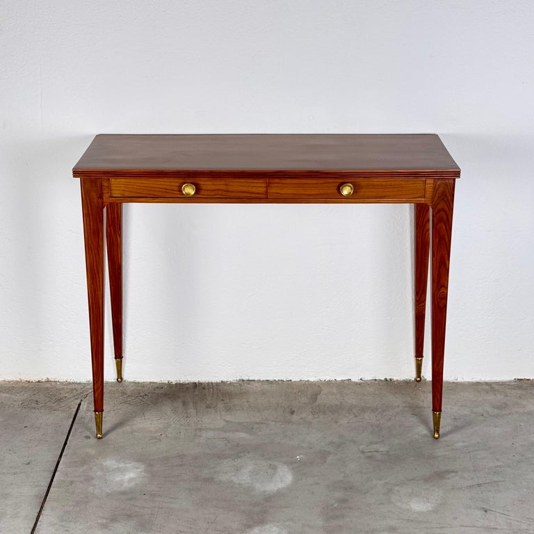 Minimalist Walnut Console Table Attributed to Gio Ponti, 1950s