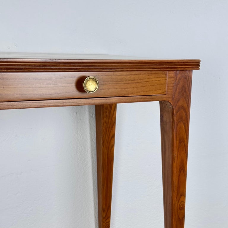 Minimalist Walnut Console Table Attributed to Gio Ponti, 1950s