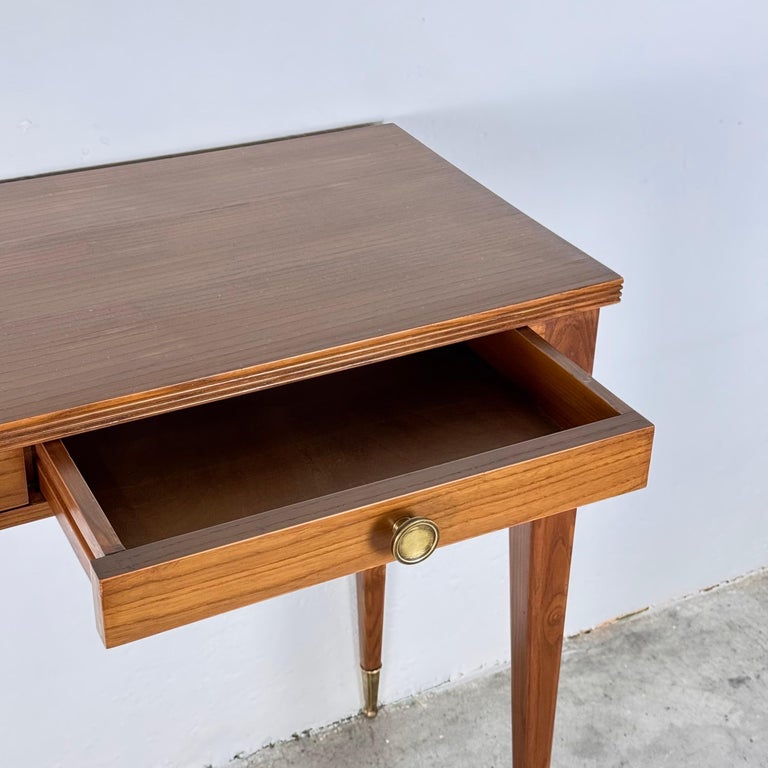 Minimalist Walnut Console Table Attributed to Gio Ponti, 1950s