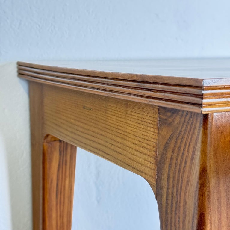 Minimalist Walnut Console Table Attributed to Gio Ponti, 1950s