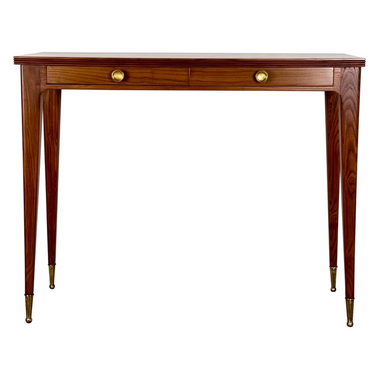 Minimalist Walnut Console Table Attributed to Gio Ponti, 1950s