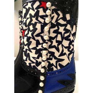 MSGM Black Patent Leather Western Cowboy Boots