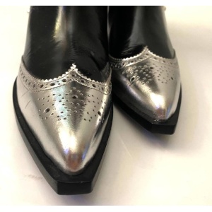 MSGM Black Patent Leather Western Cowboy Boots