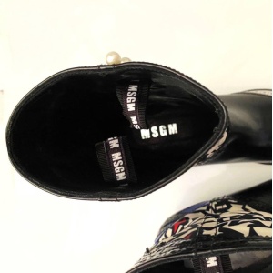 MSGM Black Patent Leather Western Cowboy Boots