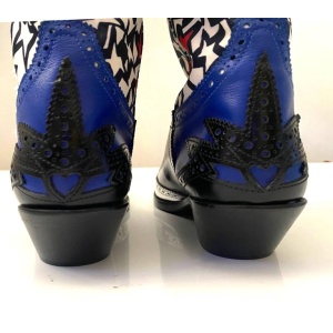 MSGM Black Patent Leather Western Cowboy Boots