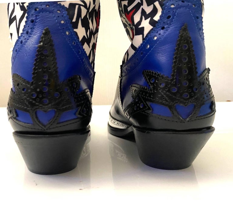MSGM Black Patent Leather Western Cowboy Boots